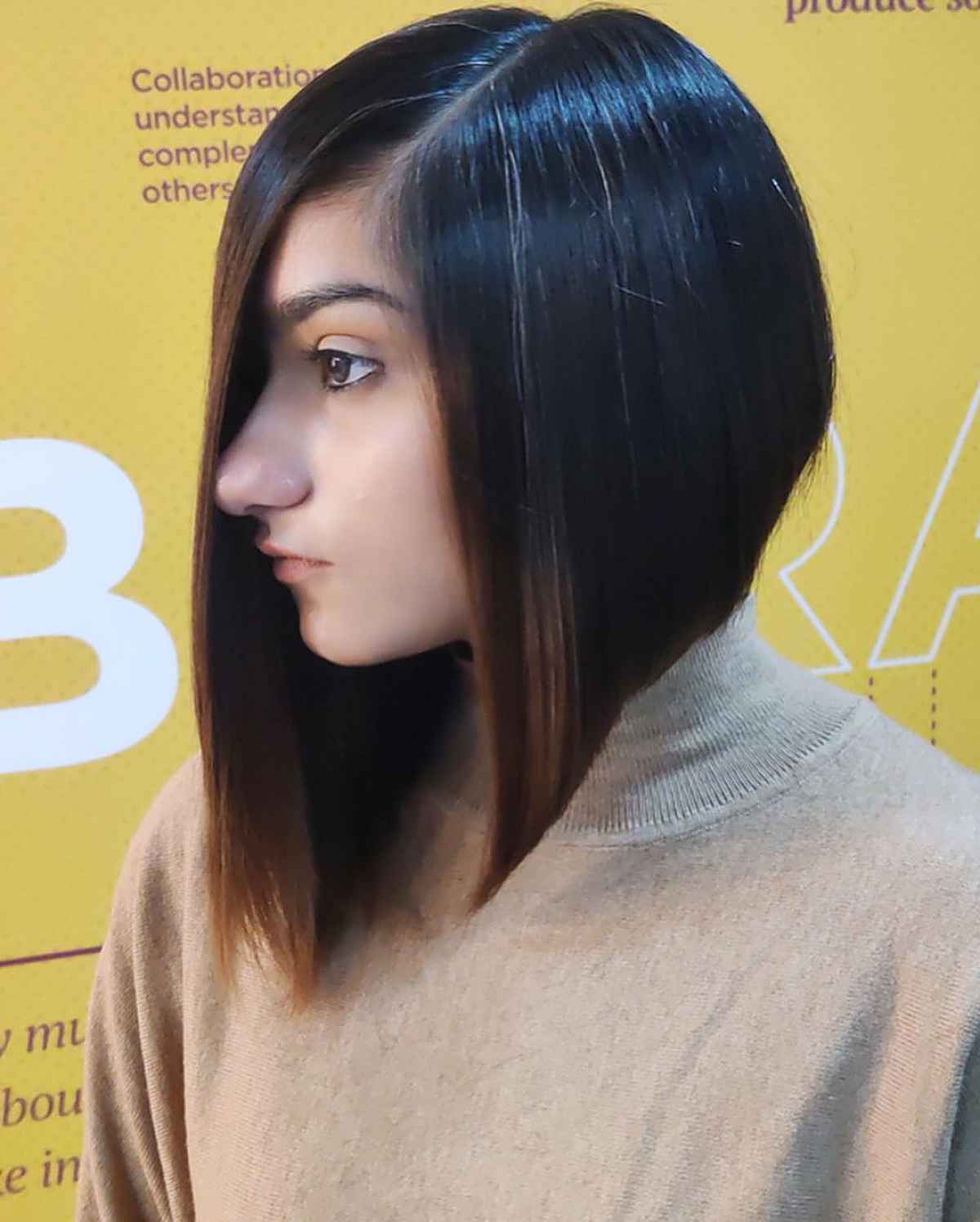 Graduated Lob Featuring Subtle Asymmetrical Sides