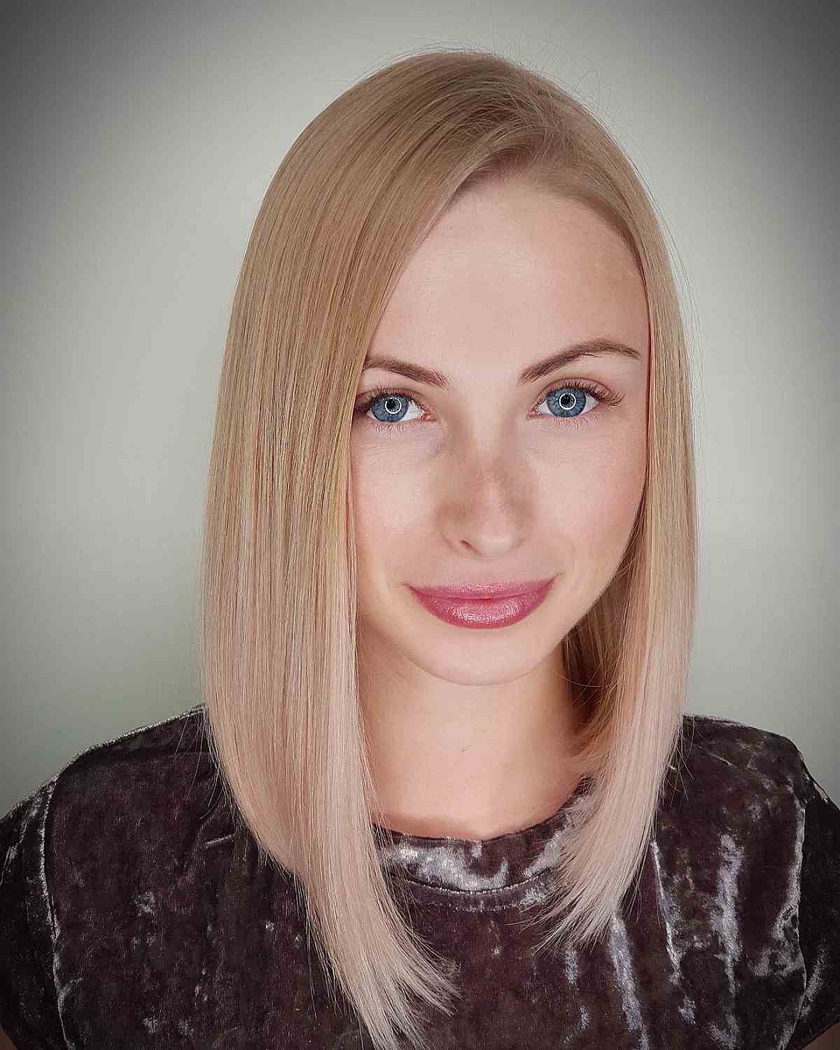 Graduated Long Bob with a Side Part