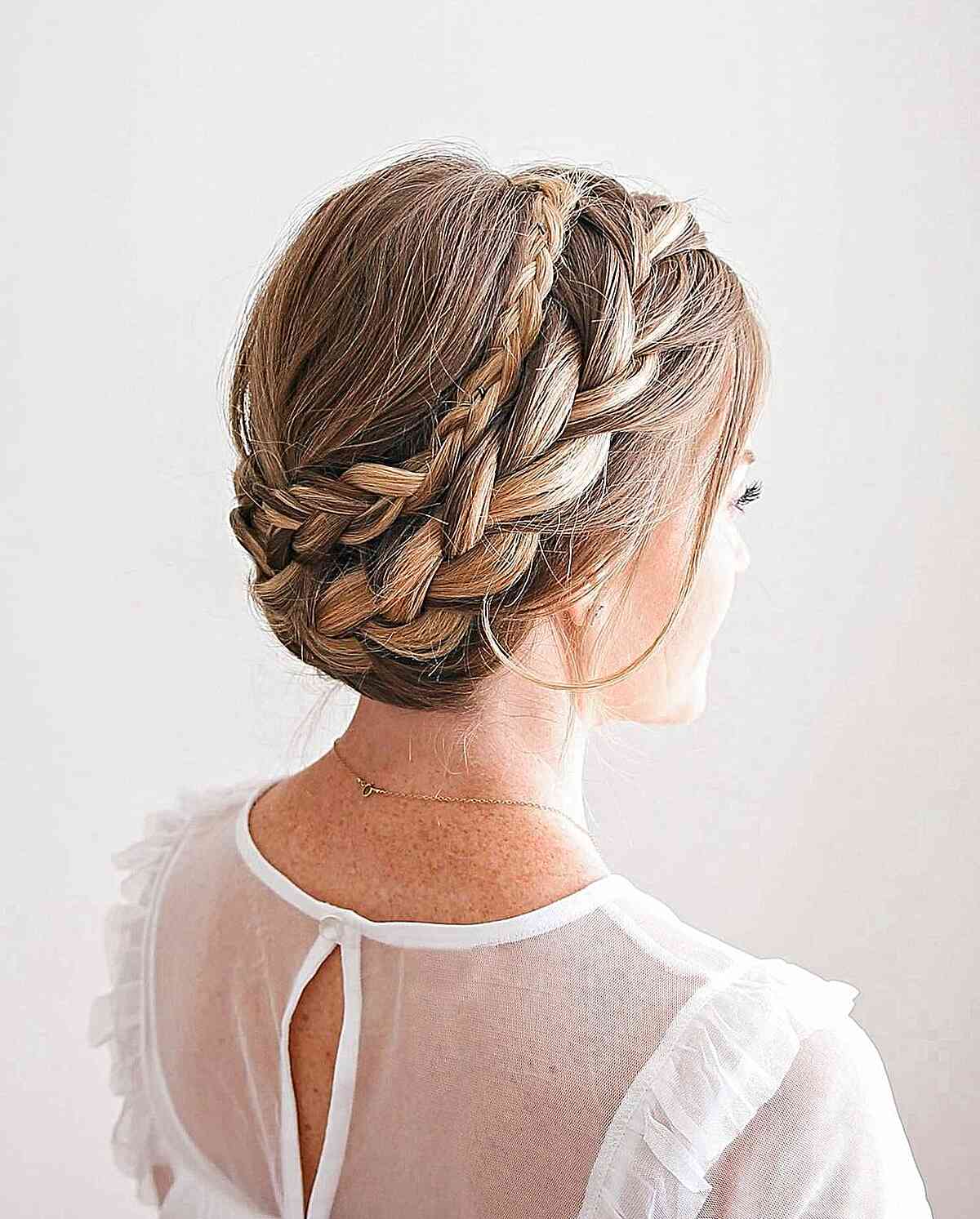 Half Double Crown Braid for Medium Hair