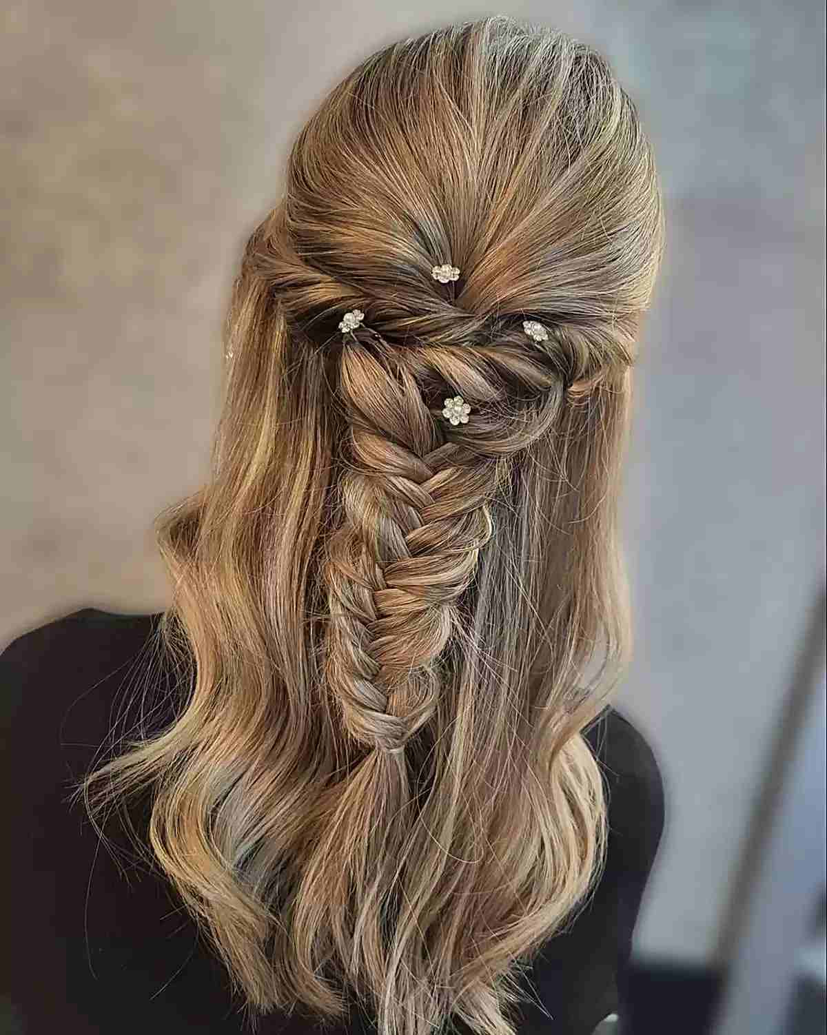 Half-up Fishtail Braid with Twists for Prom