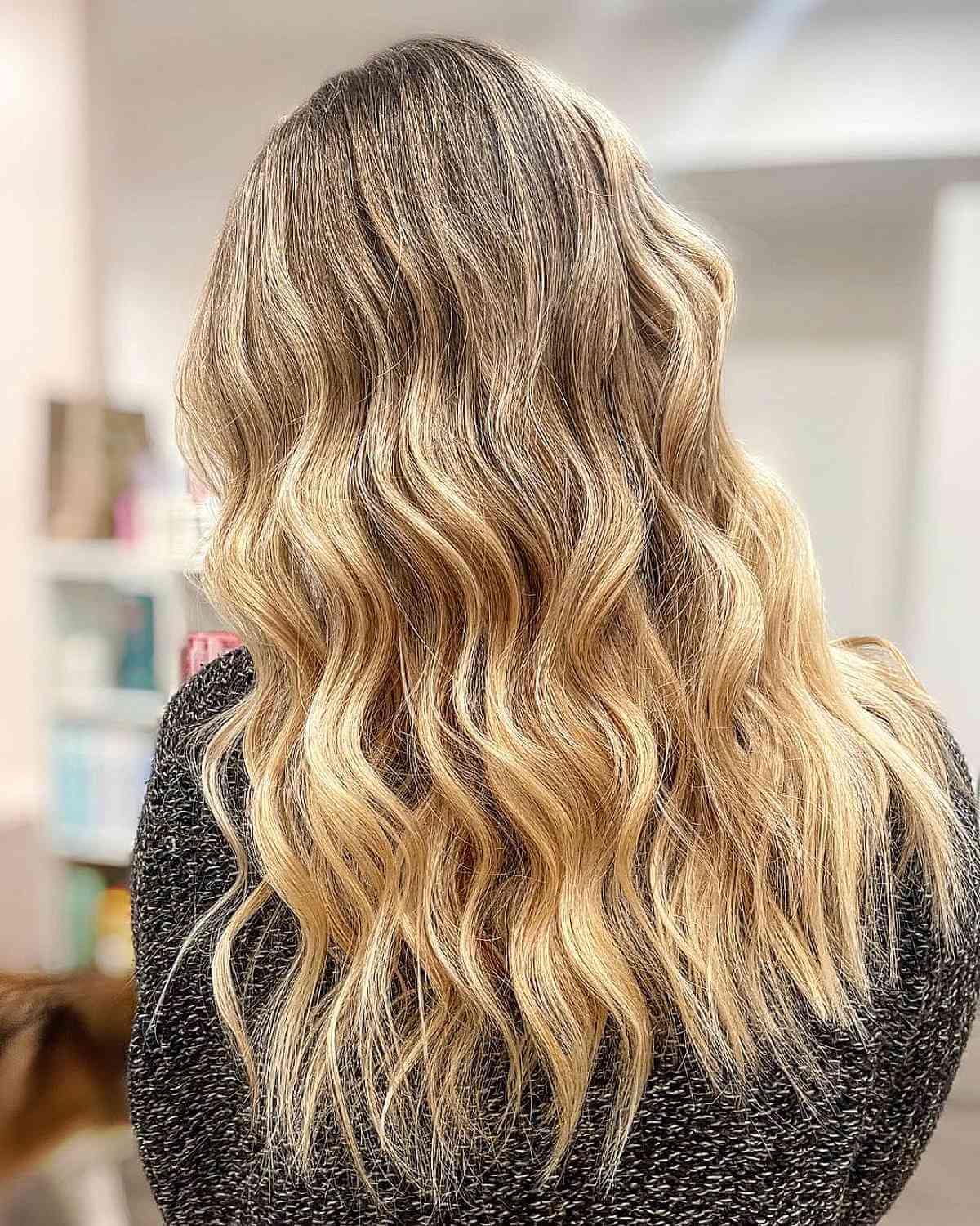 Honey Blonde Foilayage with Dimension