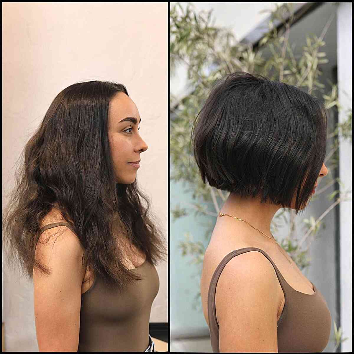Incredible Chin-Length Chopped Blunt Bob Transformation for ladies seeking a change