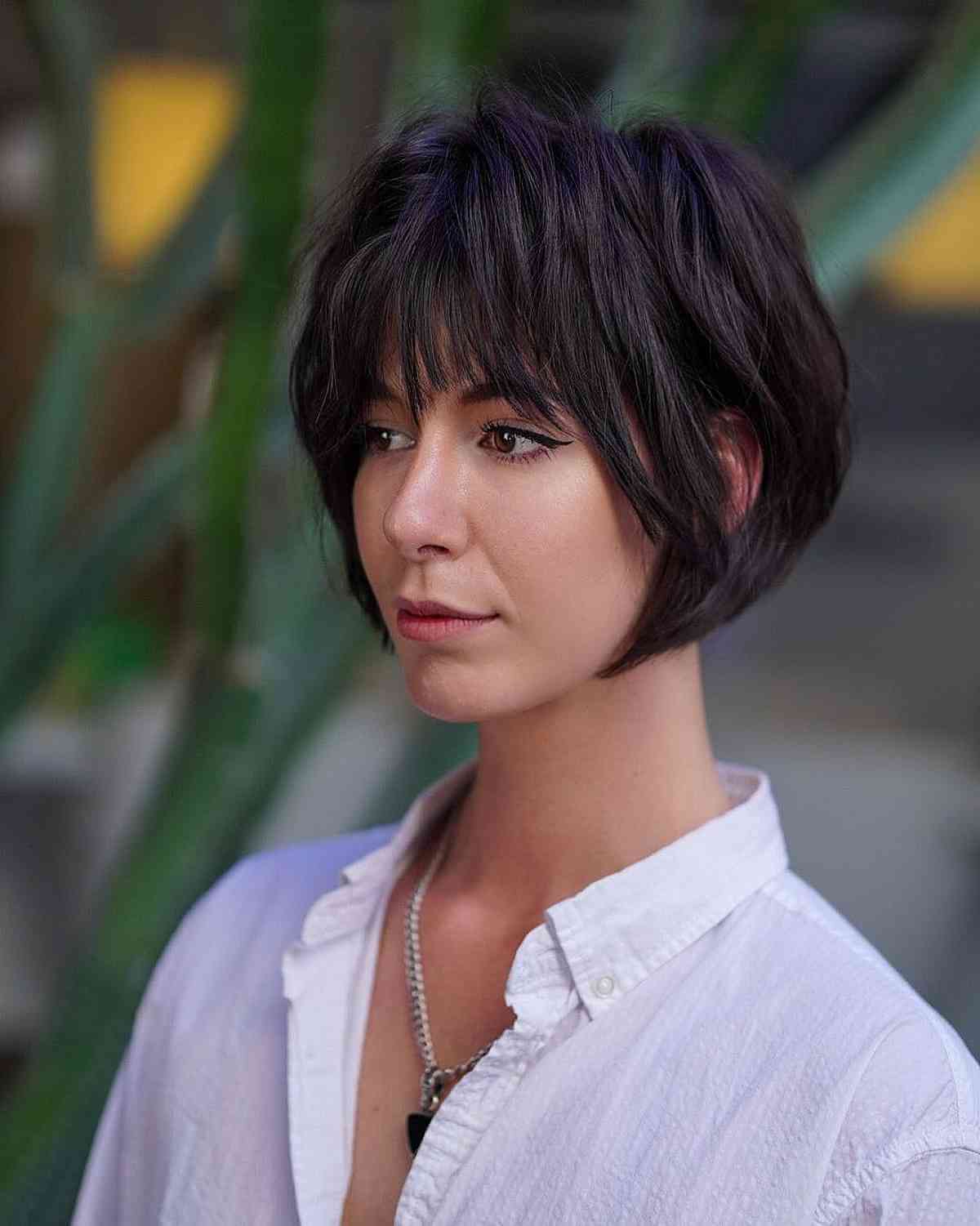 Inverted Bob at Jaw-Length with Complete Bangs