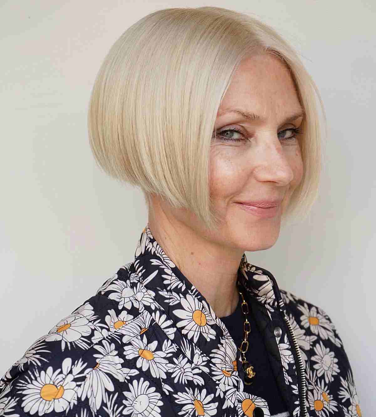 Jaw-Length Angled Bob for Sleek Hair