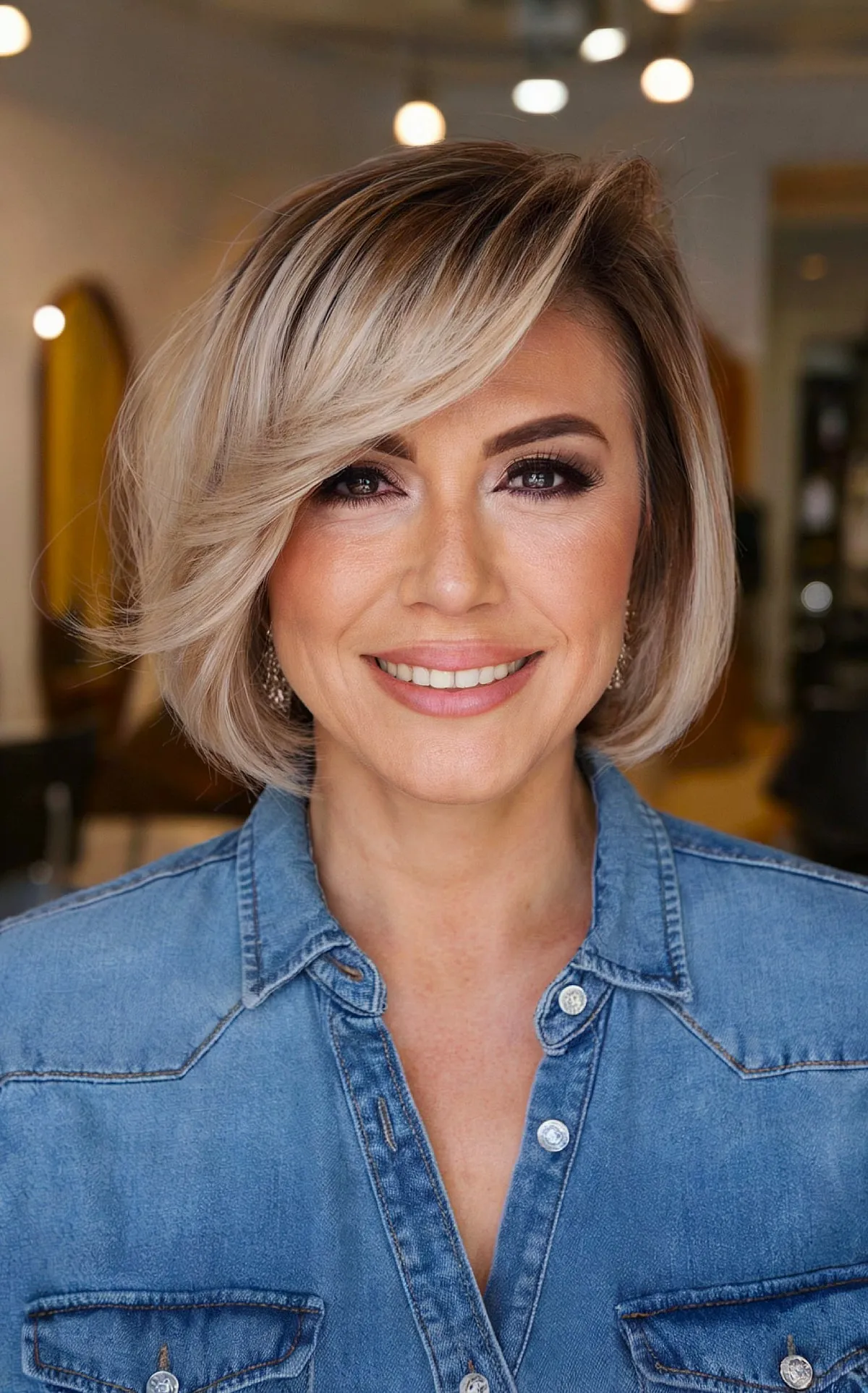 Jaw-Length Elegant Bob for Women in Their 40s