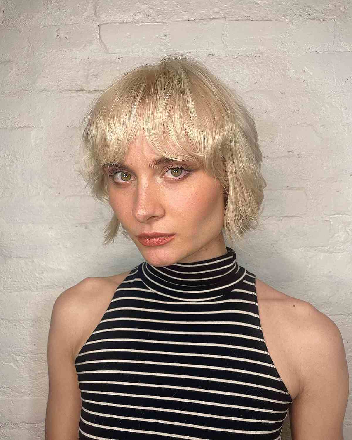 Jaw-Length Shaggy Mullet for Angular Faces