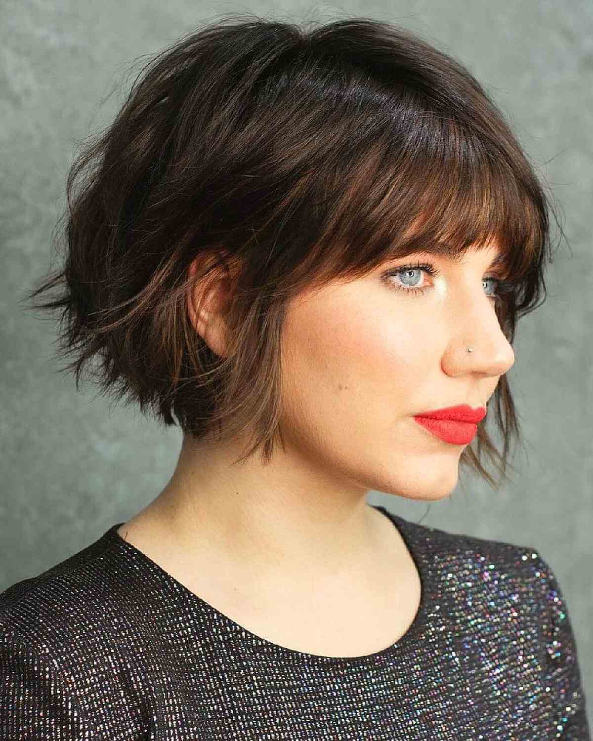 Jaw-Length Textured Bob Cut