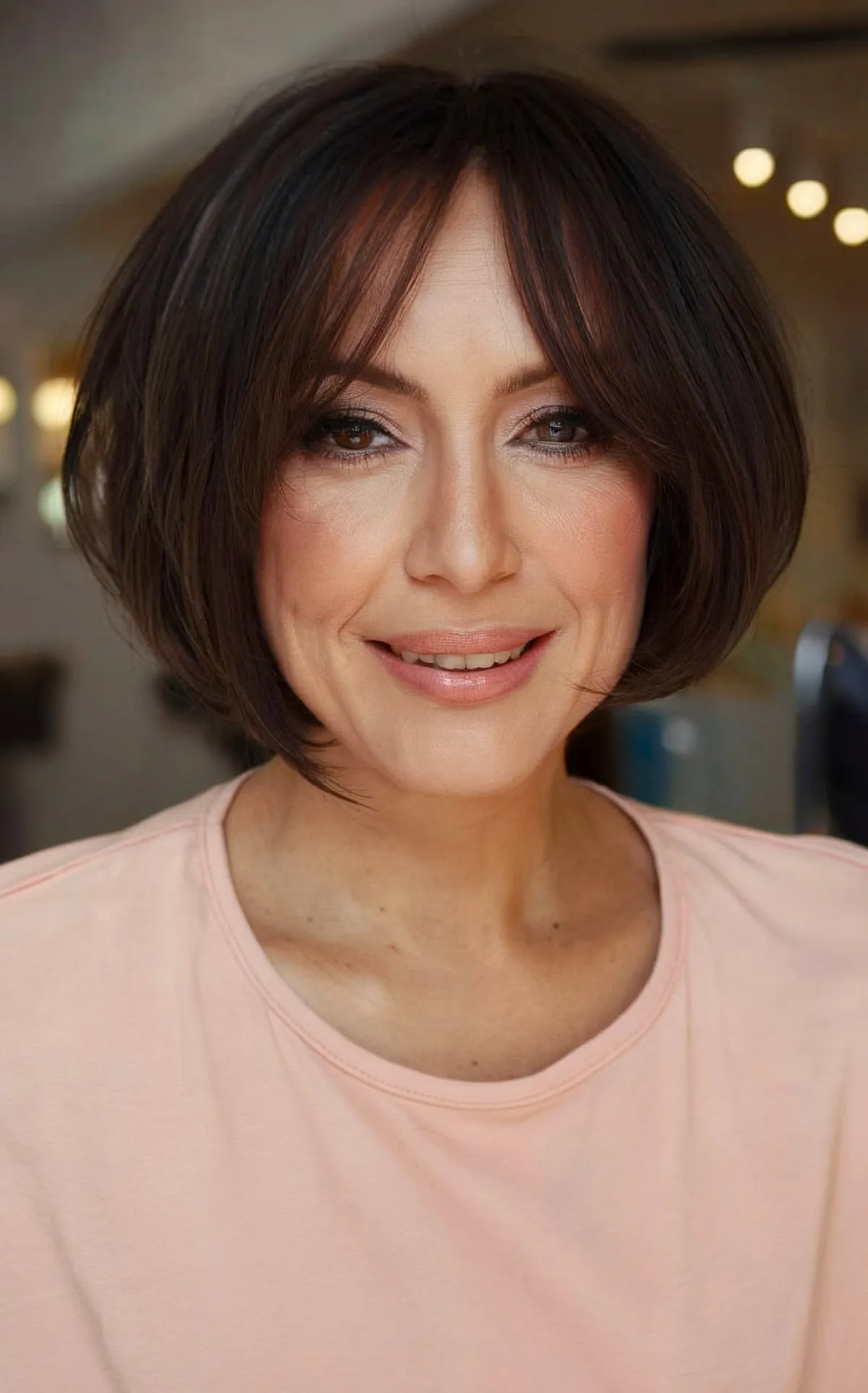 Jawline-Enhancing Short Bob Cut for Women Over Forty