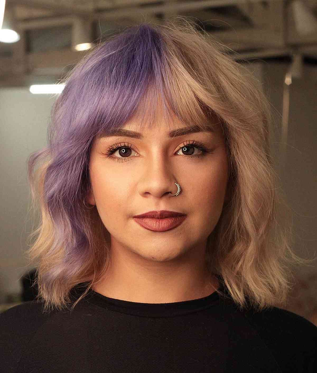 Lavender and Blonde Dual Tone Color Block