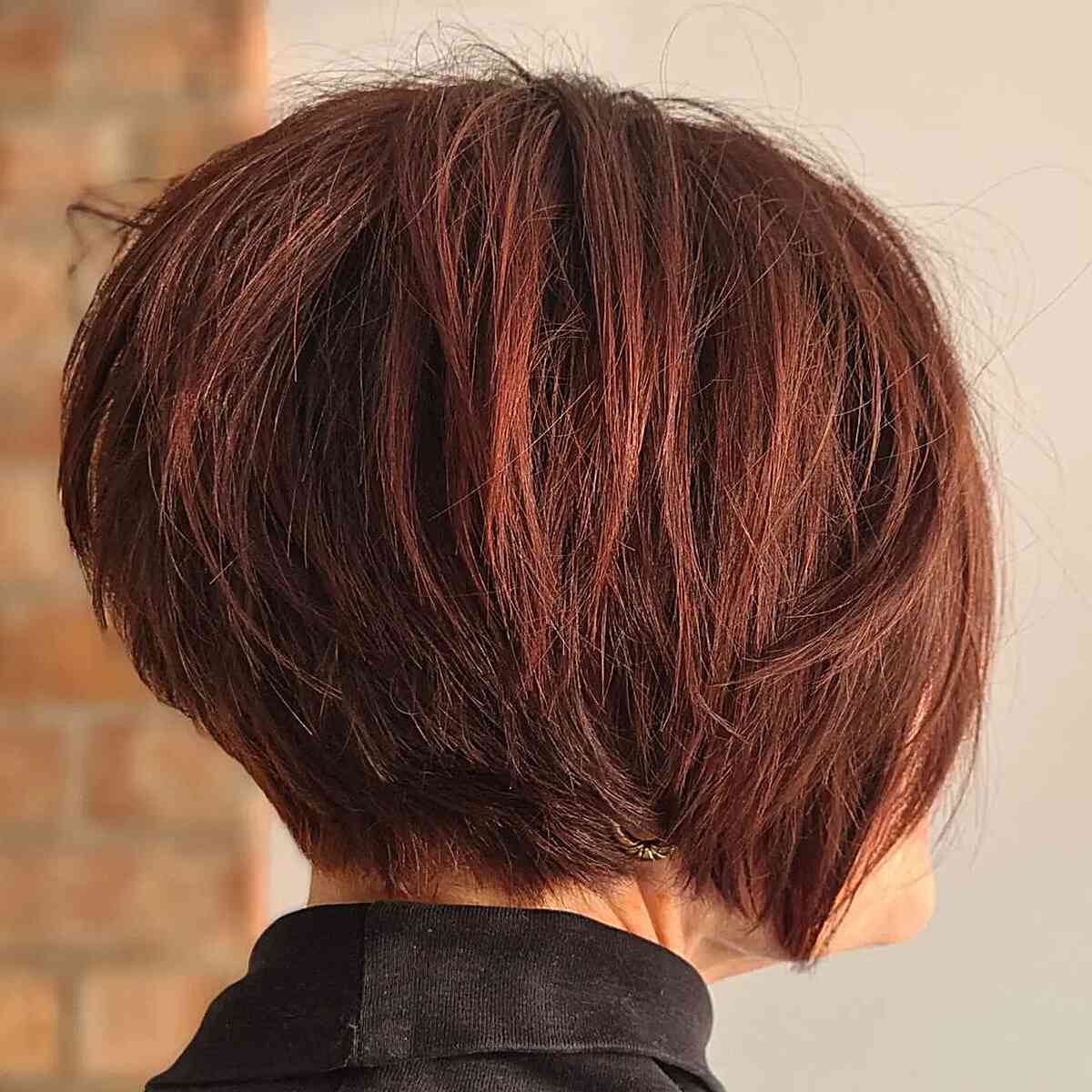 Layered Bob in Mahogany Red