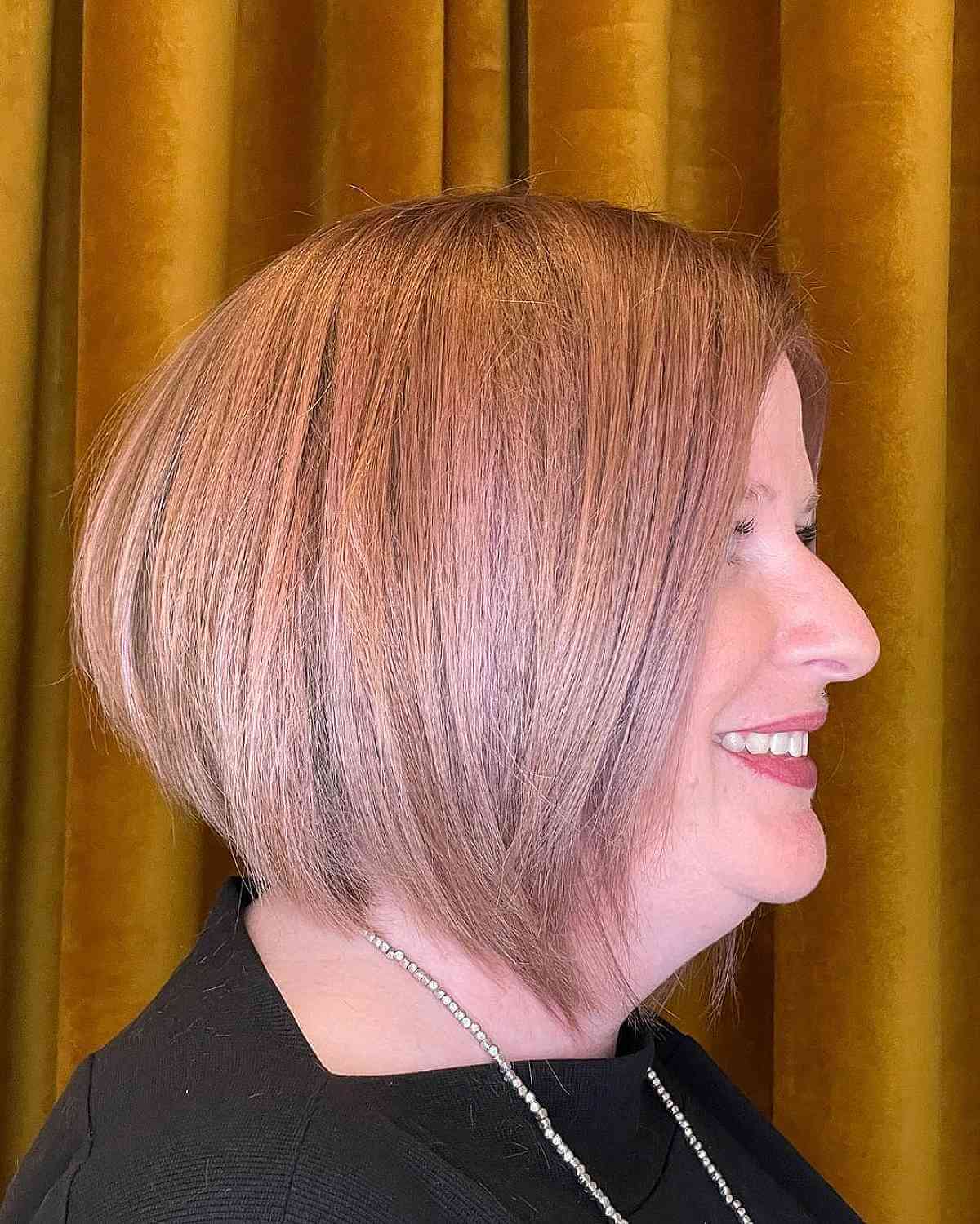 Layered Bob Cut on Fine Hair for Women Over Forty