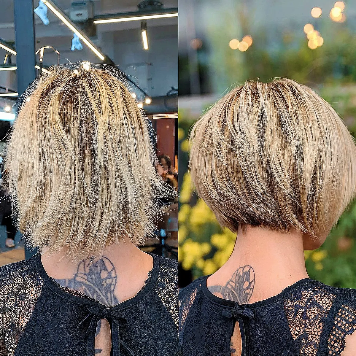 Layered Bob with Blonde Accents