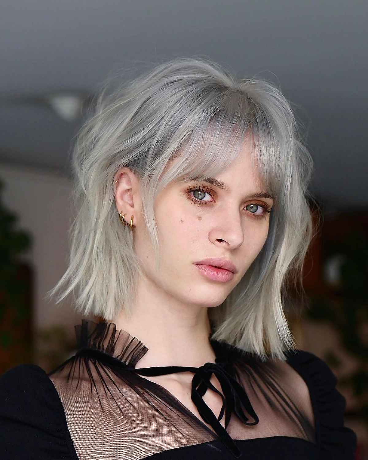 Layered Bob with Delicate Curtain Bangs