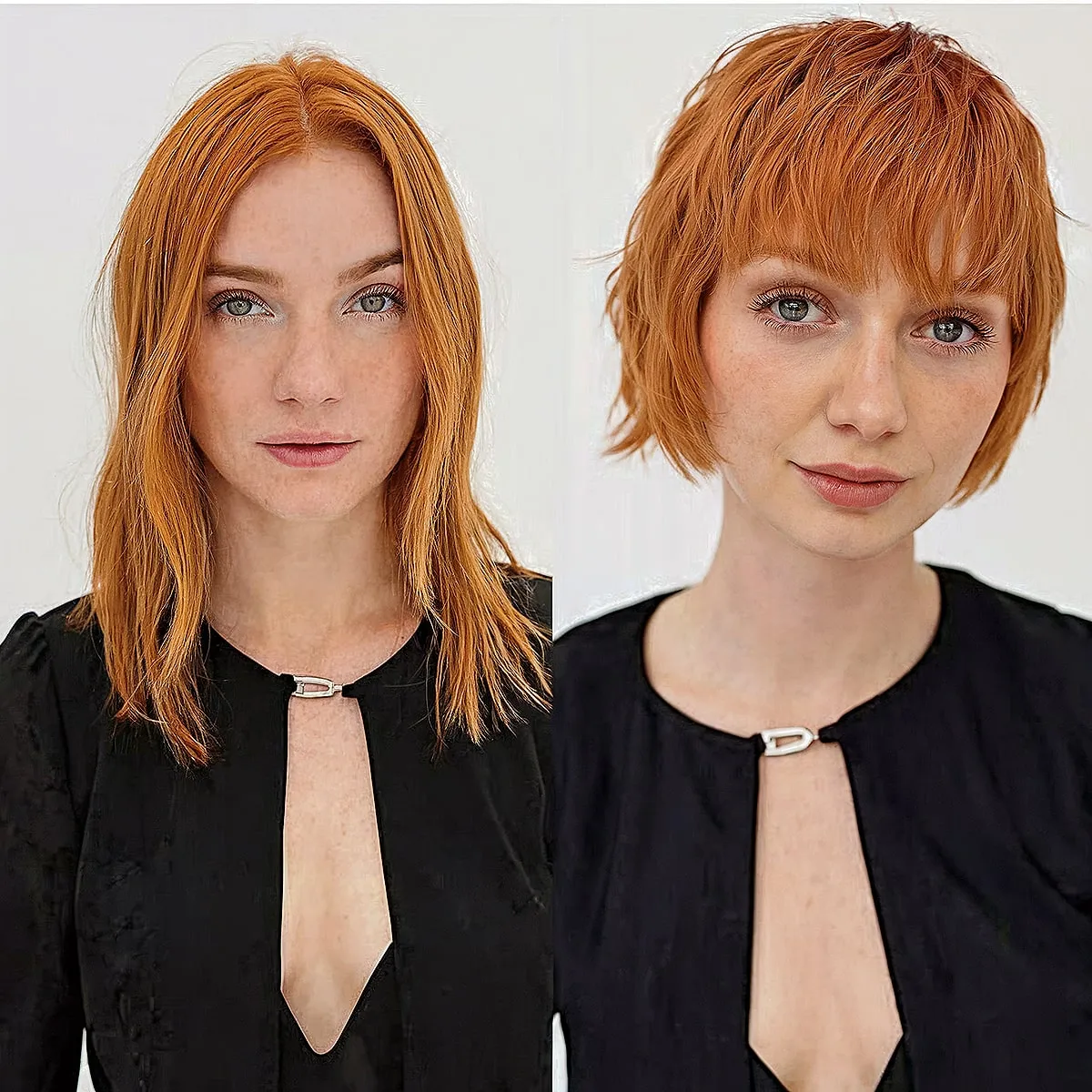 Short Layered Bob with Organic Curves and Bangs