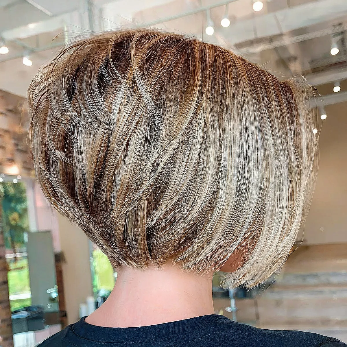Layered Bob with Stacked and Inverted Design