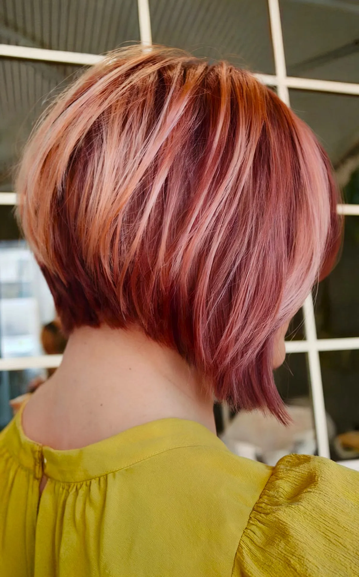 Layered Bob with Striking Fall Hues