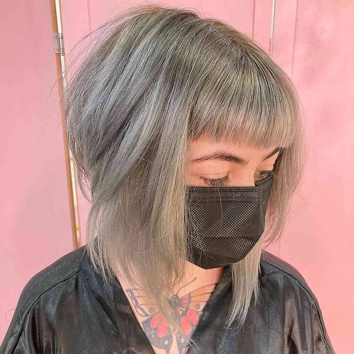 Layered Choppy Bob with Short Bangs for Finer Hair