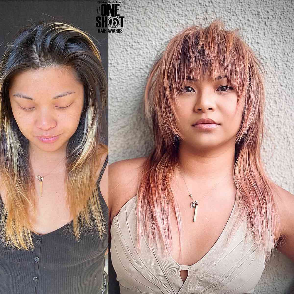 Layered Choppy Cuts and Bangs for Sleek Hair