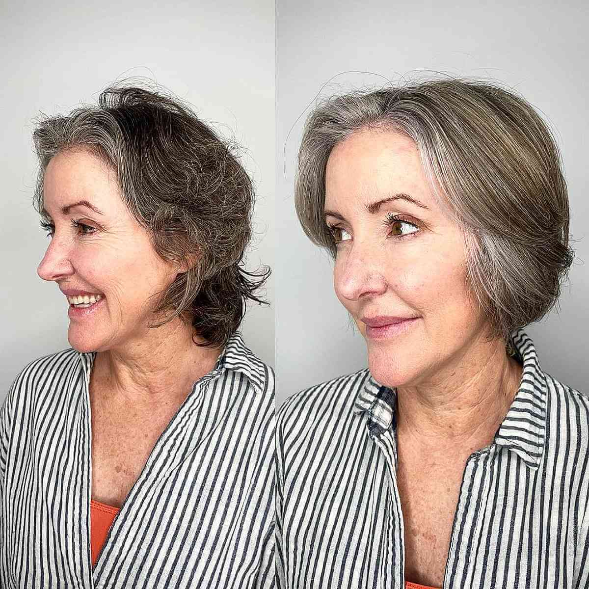 Layered Cut at Jaw Length for Women Over 60