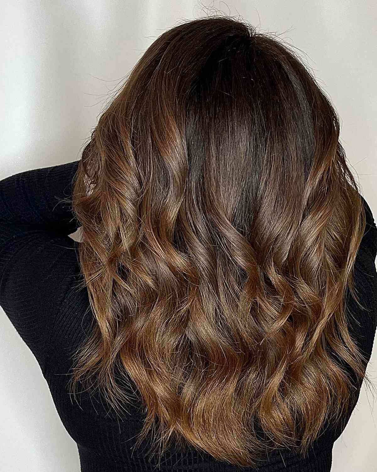 Layered Dark to Light Brown Ombre Effect