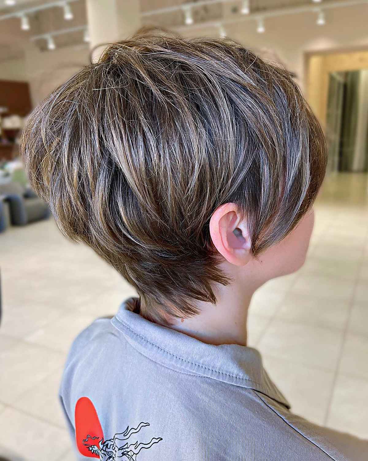 Layered Pixie Cut for Voluminous Hair