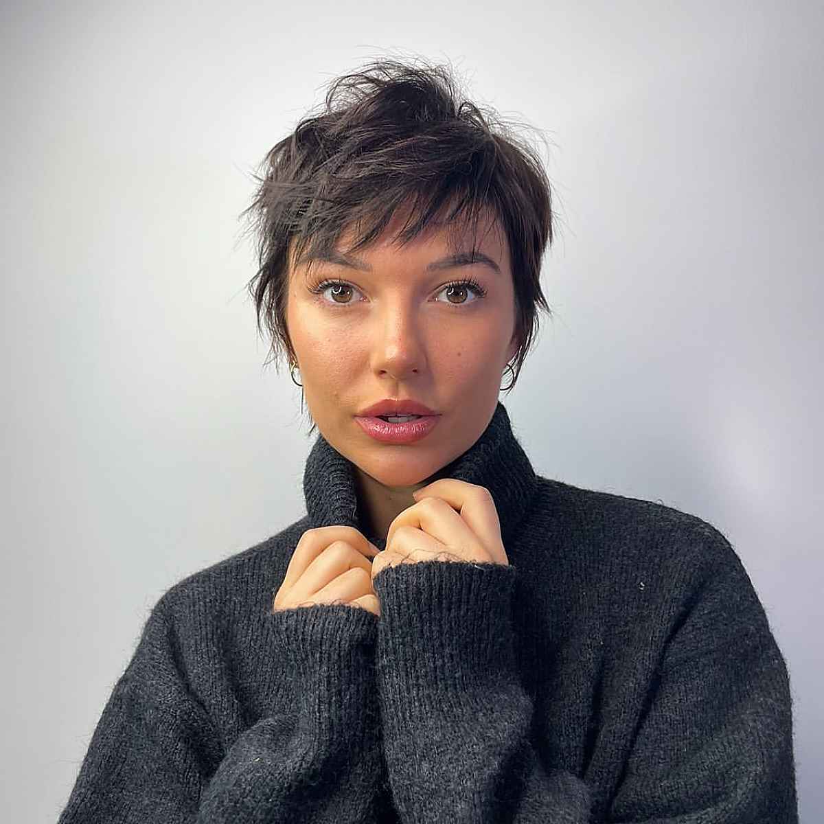 Layered Pixie with a Side-Swept Fringe