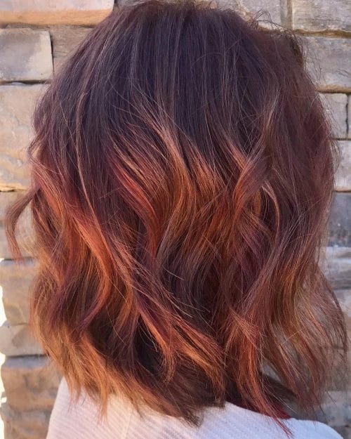 Layered Red hairstyle