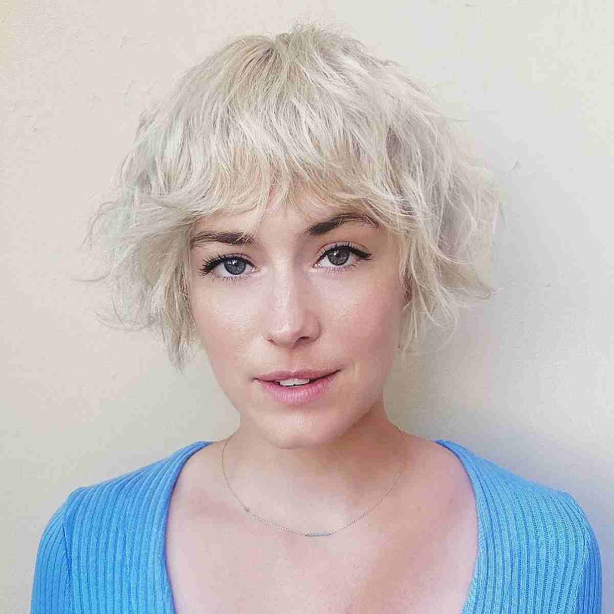 Layered Shaggy Bob with Fringes and Waves