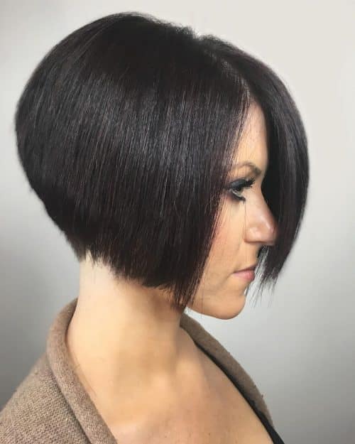 Short Layered Angled Bob Style