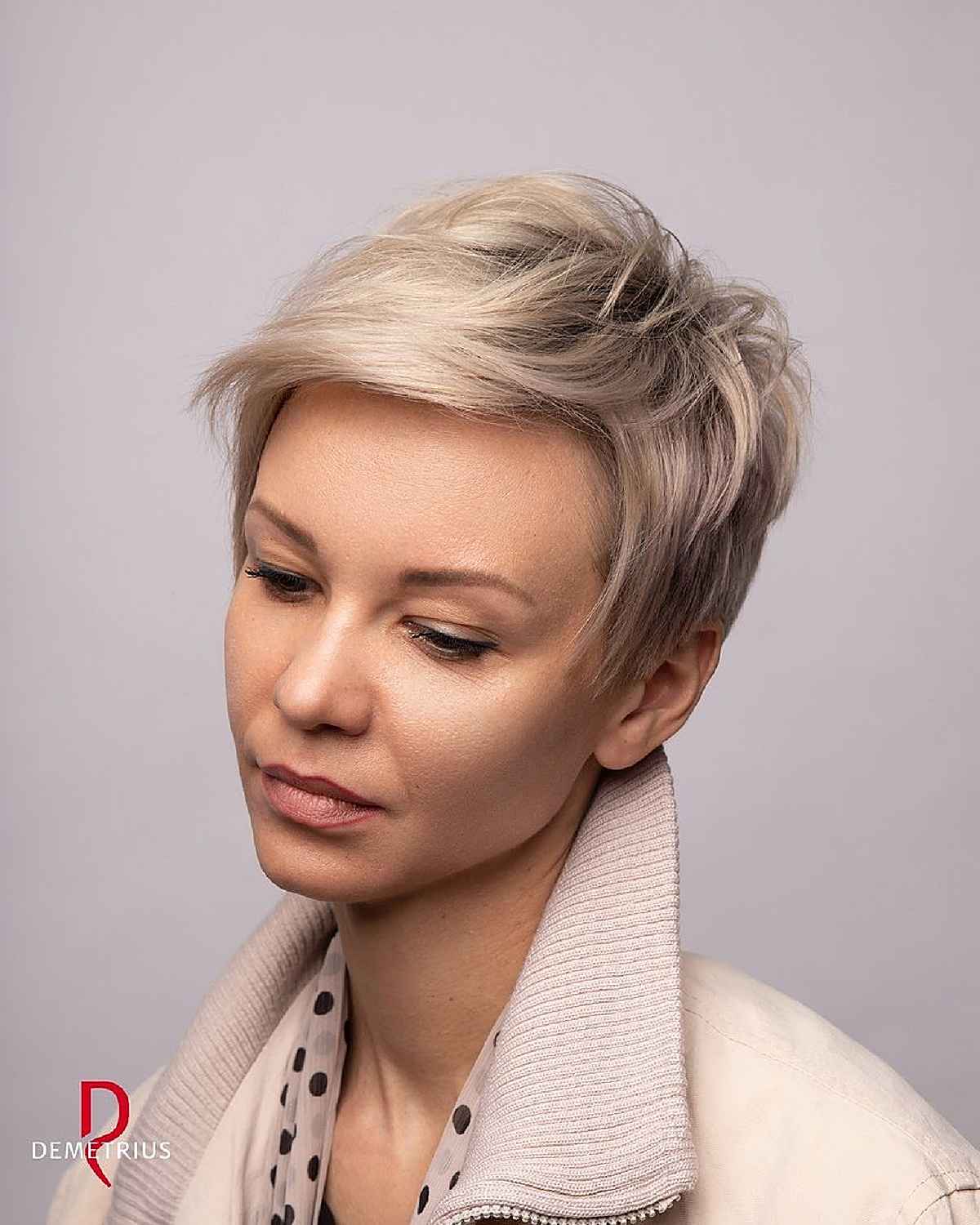 Layered Side-Swept Pixie Hairstyle