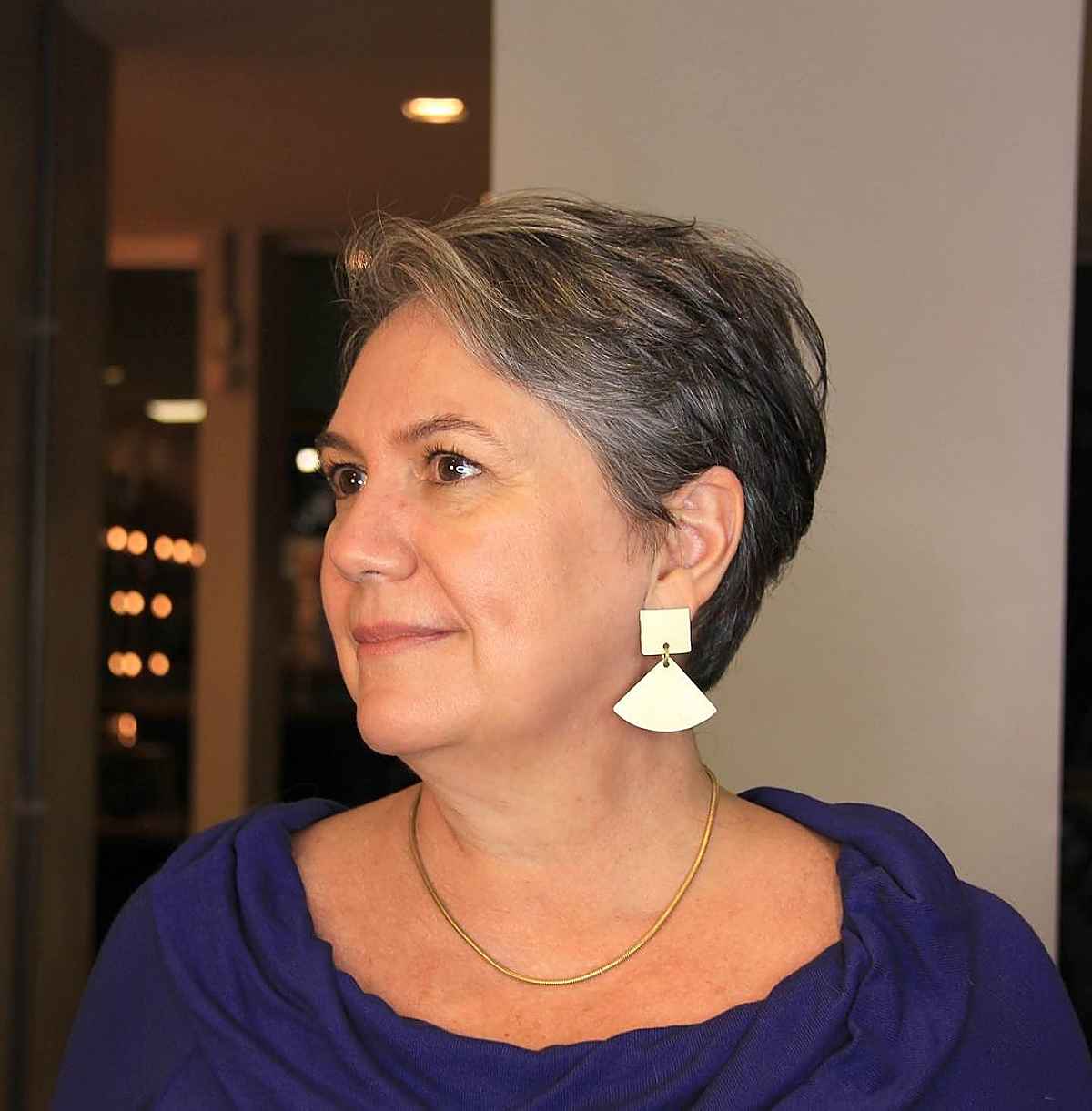 Layered Stacked Pixie Cut for Women Over 50 with Fine Hair