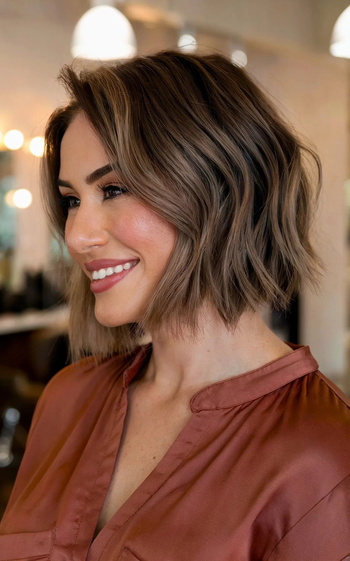 Layered Textured Bob with Soft Dimensions