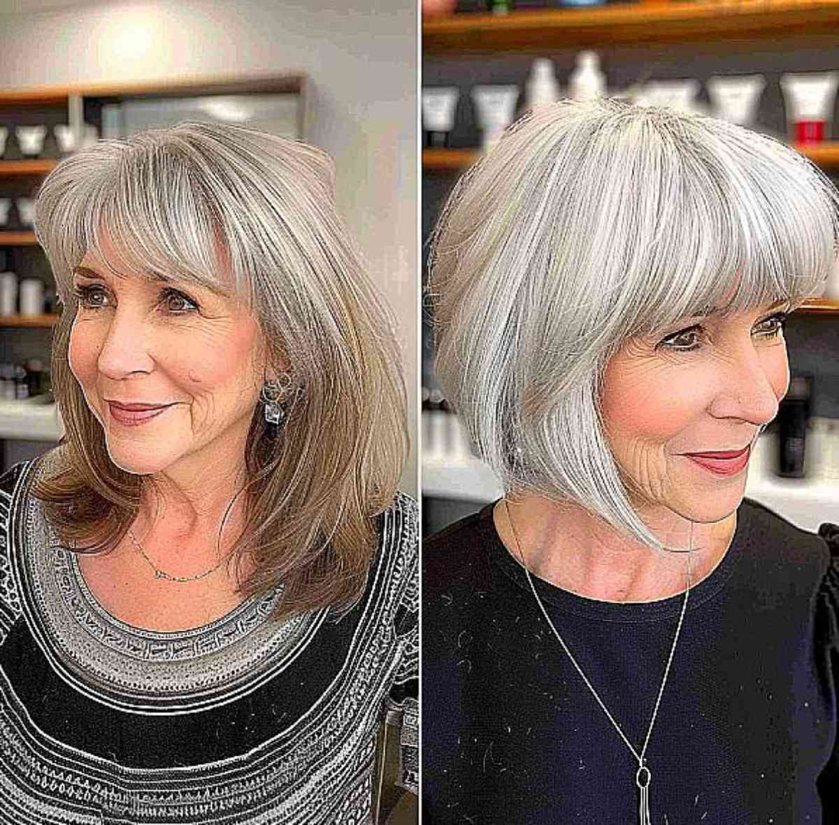 Layered Voluminous Bob with Side Bangs