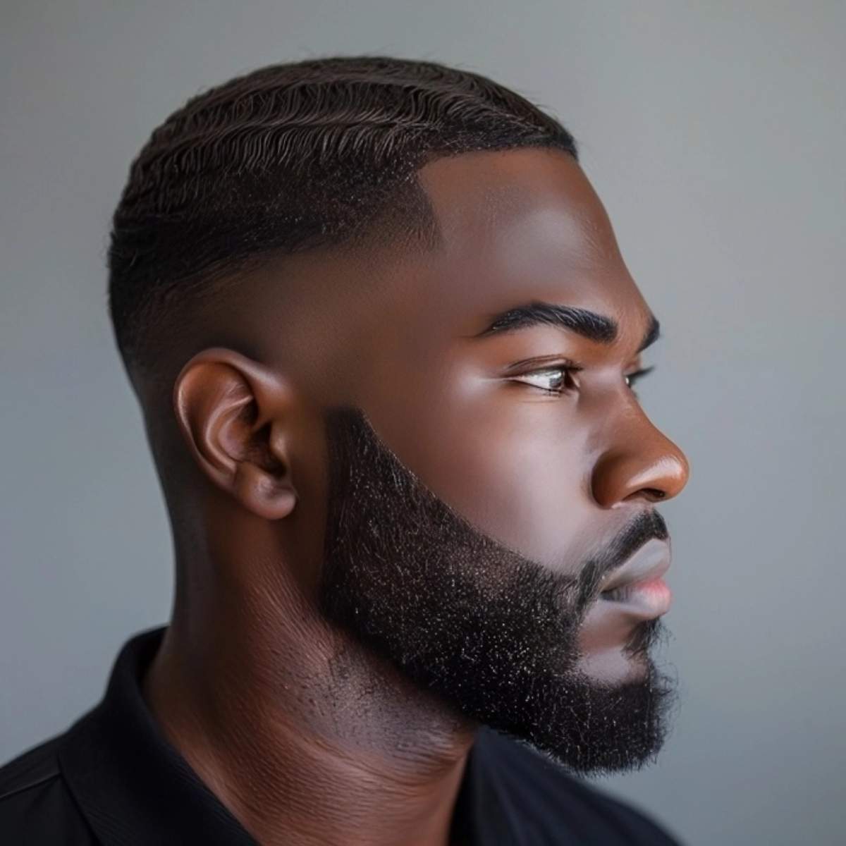 Layered Wavy Cut for Black Men