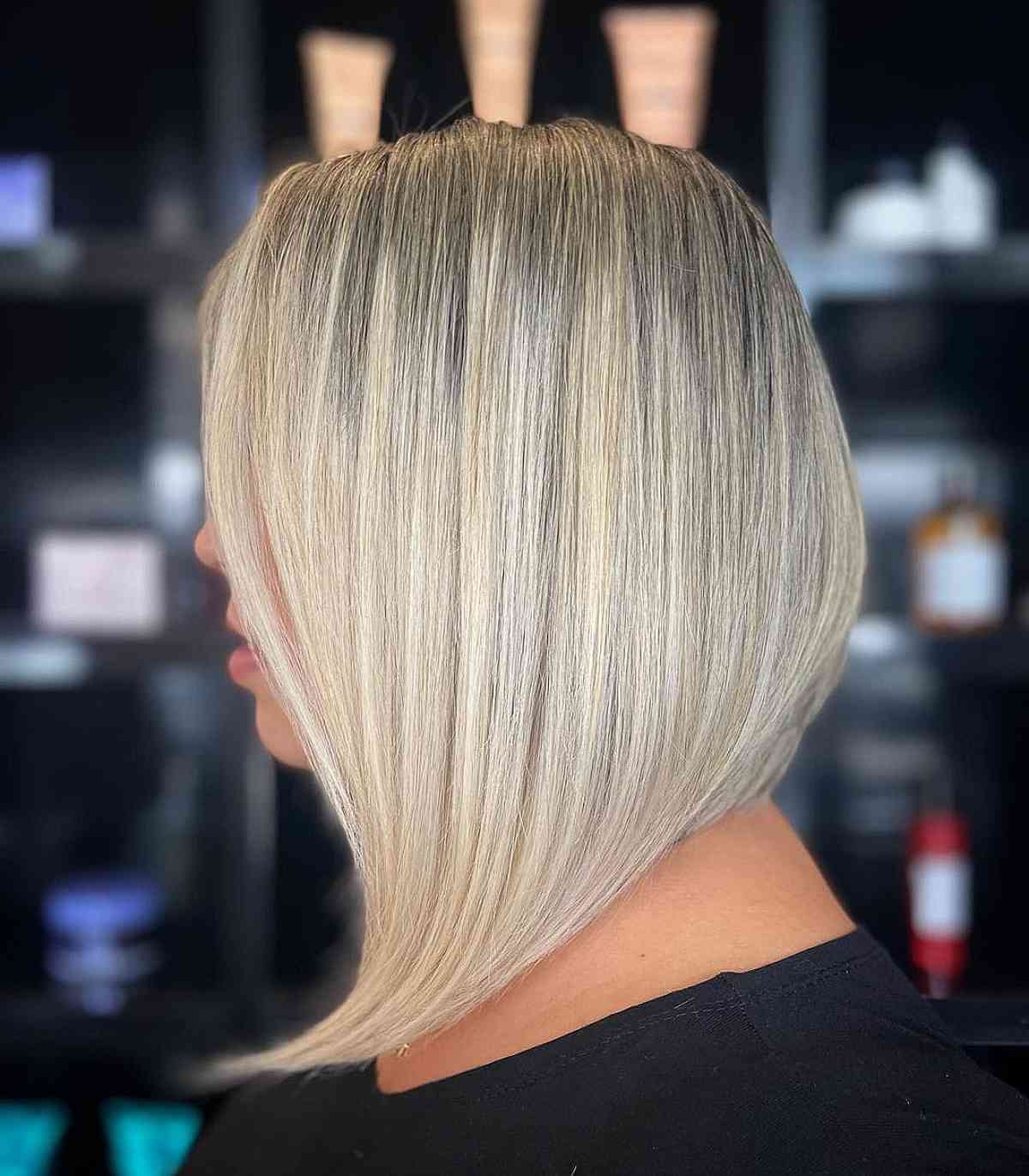 Light Blonde Long Bob for Fine-Haired Women