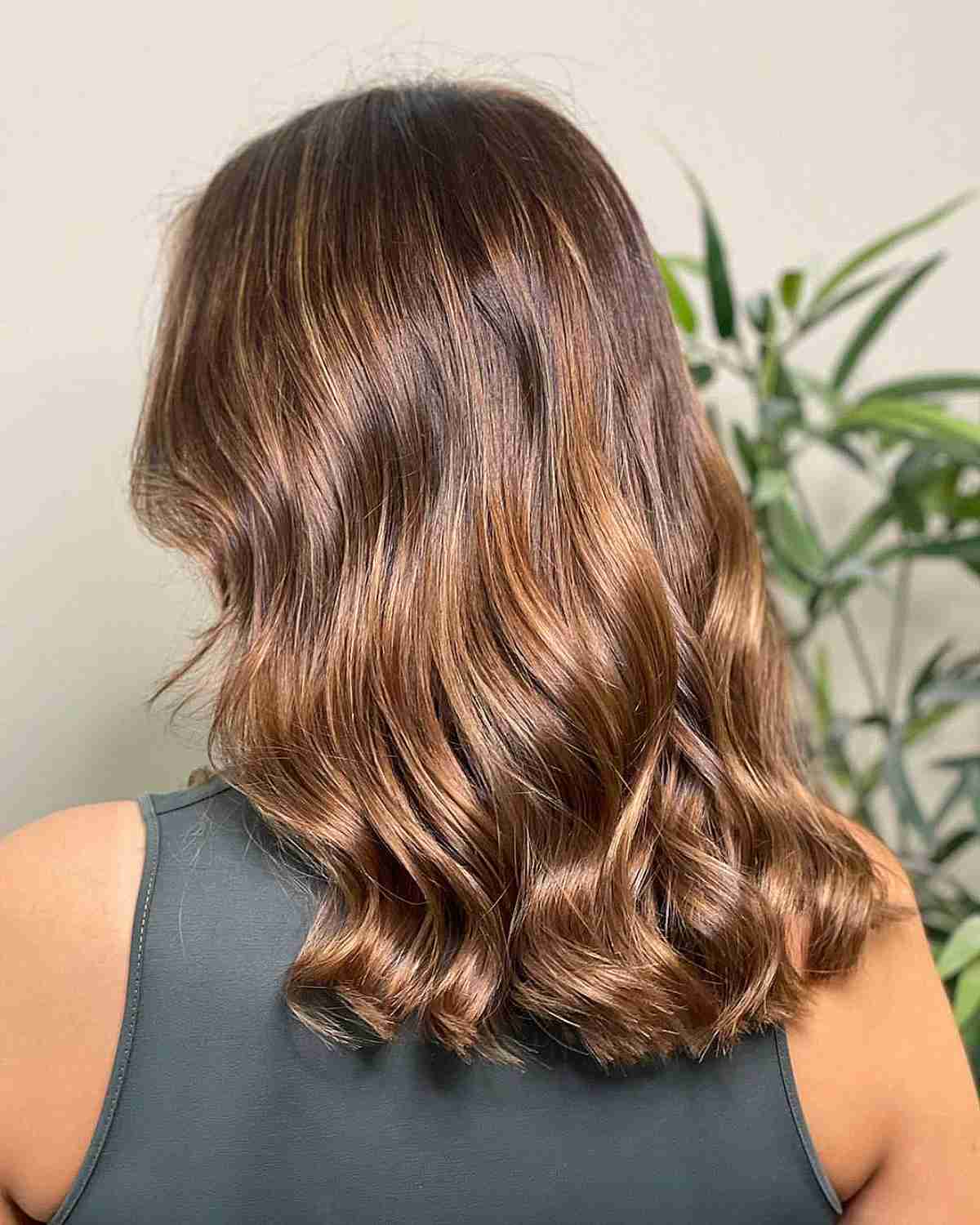 Light Chestnut Hair with Caramel Balayage