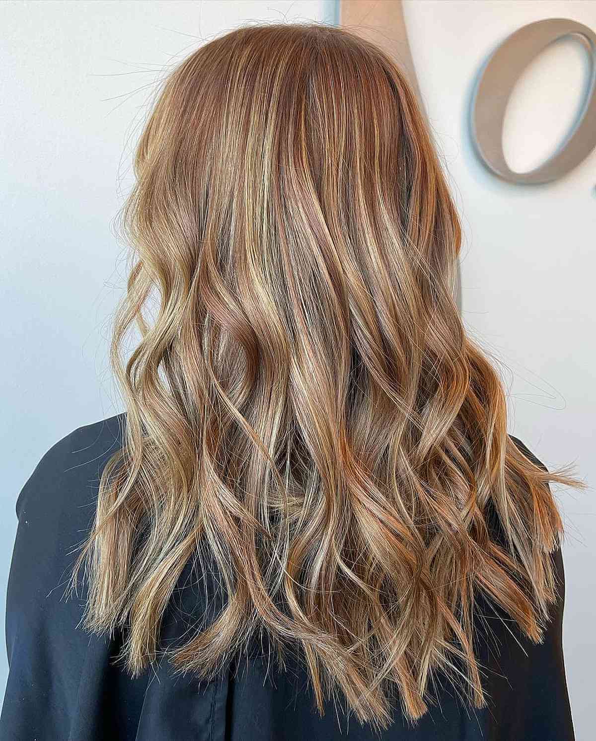 Light Strawberry Blonde and Copper Balayage