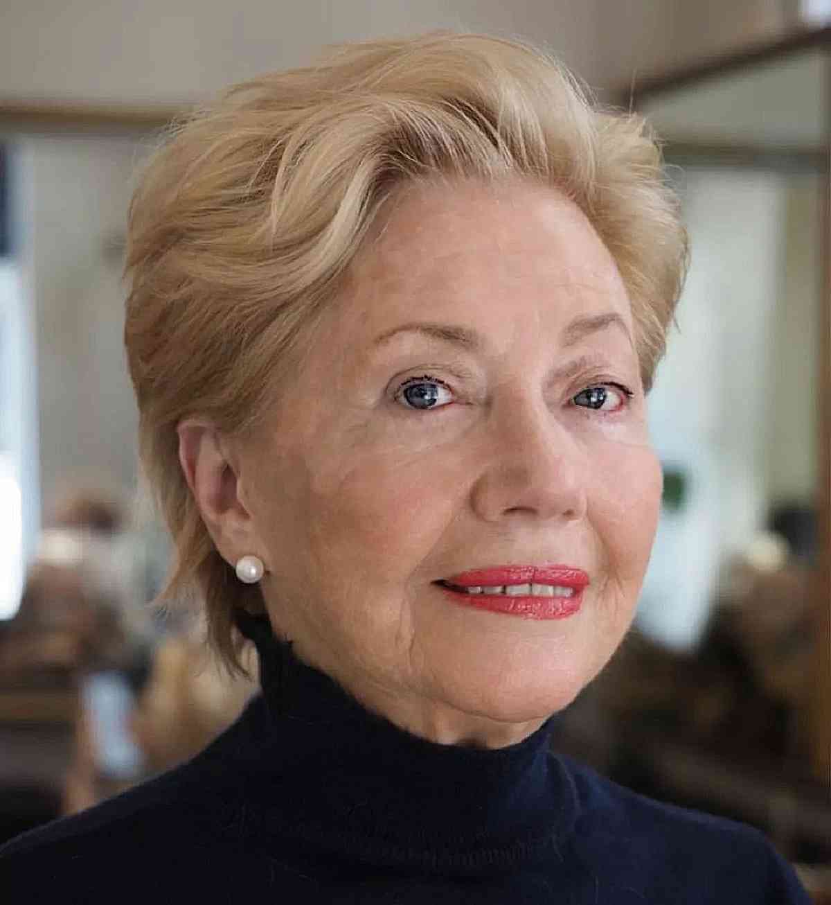 Lightweight Brushed-Back Pixie for Wavy Hair