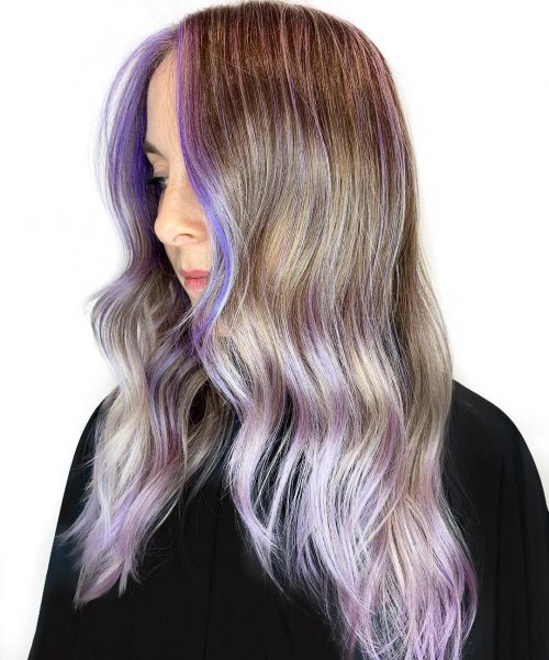 Lilac Tones on Lengthy Fine Locks