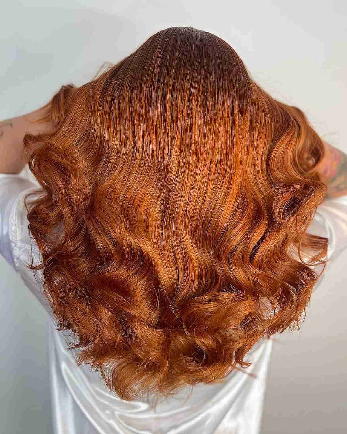 Lively and Radiant Copper Balayage Hair Color