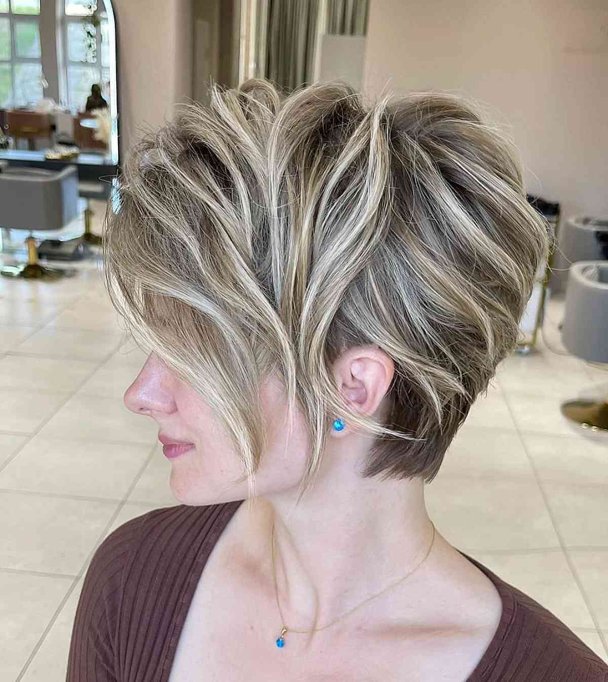 Layered Lixie with Blonde Highlights and Deeper Roots