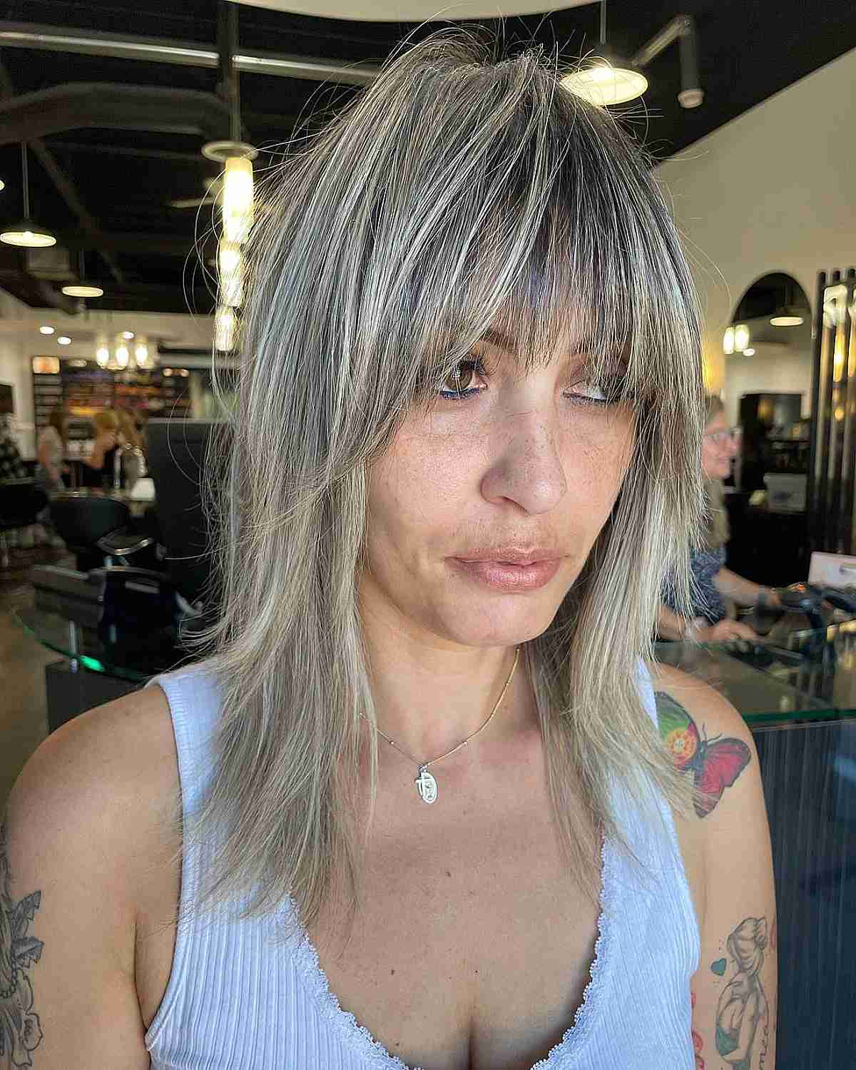 Long Bangs with Straight Shaggy Hair
