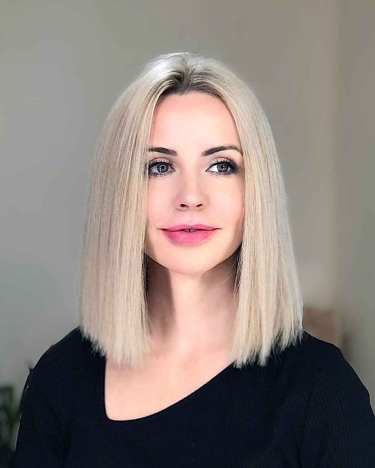 Long Bob Featuring an Asymmetrical Part