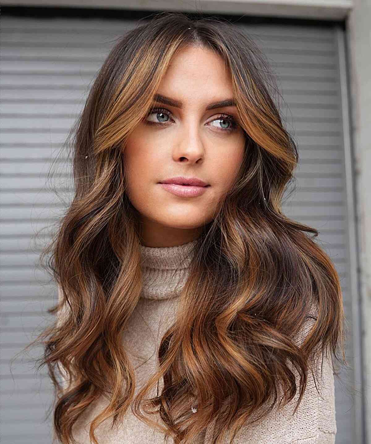 Long Caramel Balayage Brown Hair