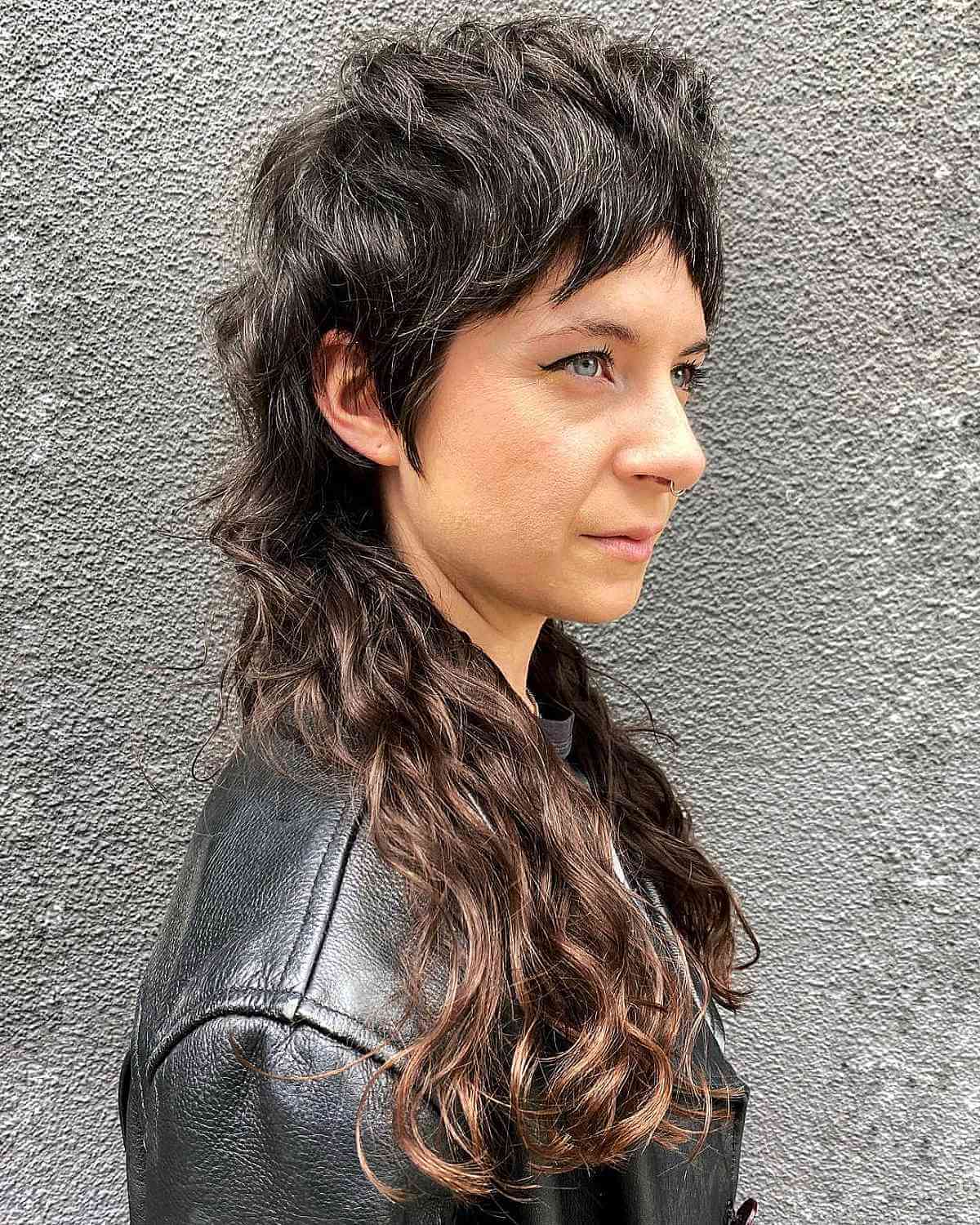 Long Hair with Wavy Wolf Cut Mullet