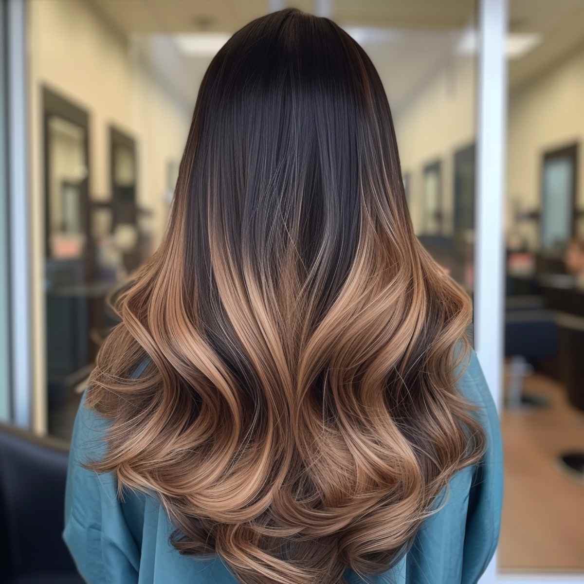 Lovely Dark Blonde Ombre Hair Color with Coastal Waves