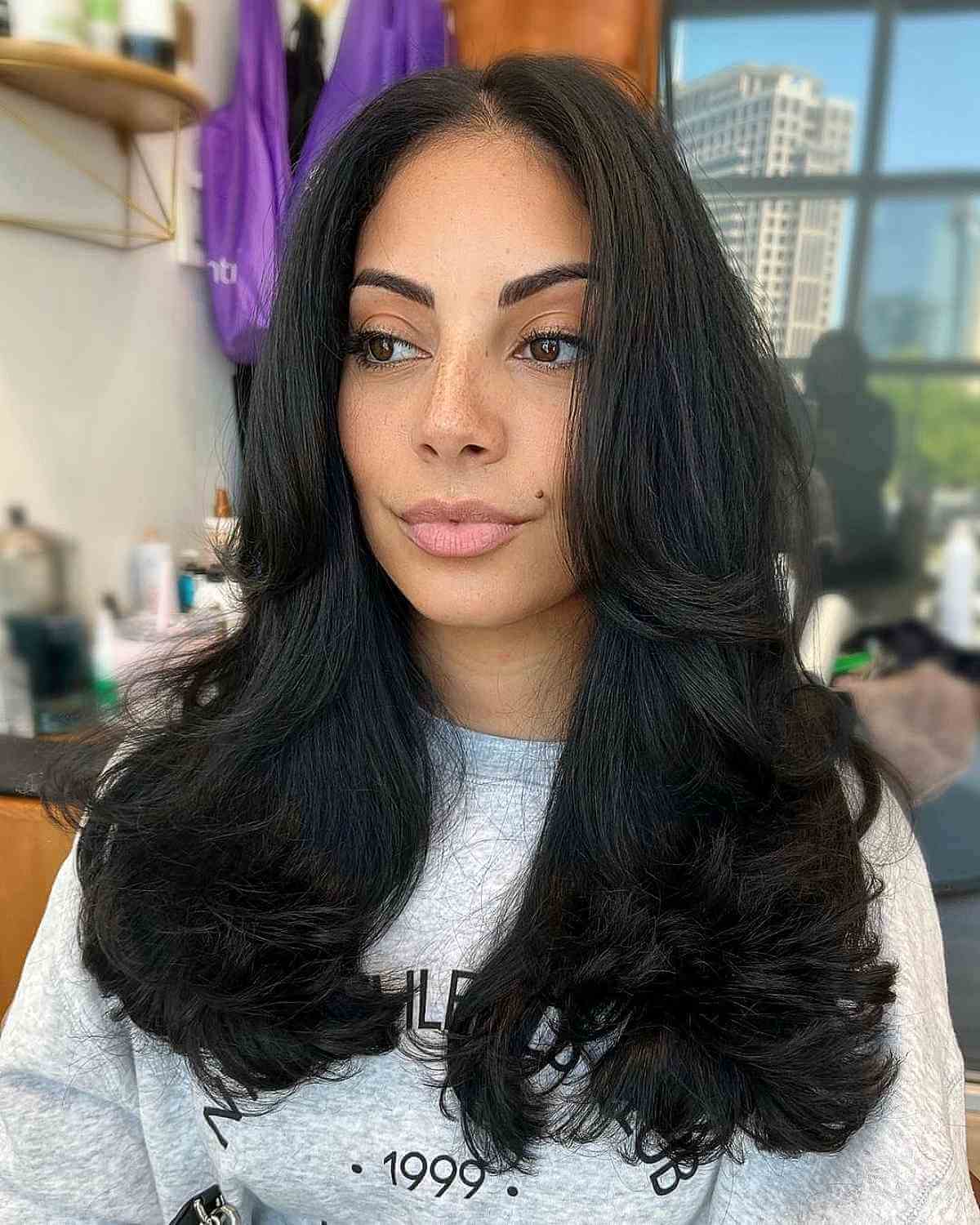 Luxurious Blowout on Long Dark Hair