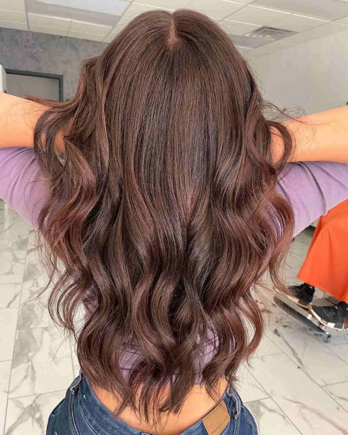 Luxurious Chocolate Tresses with Flowing Waves