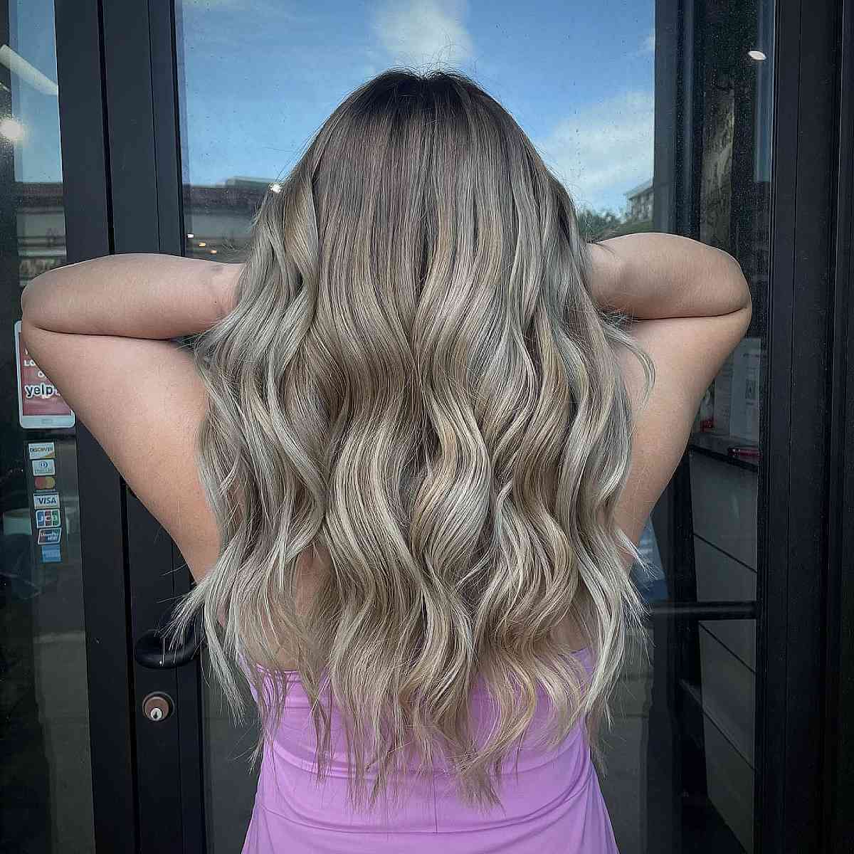 Luxurious Mushroom Blonde Balayage Highlights