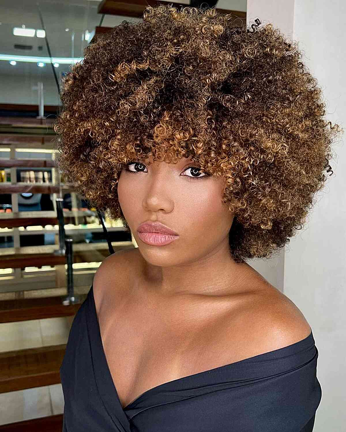 Luxuriously Full and Textured Tight Ringlets for Black Natural Hair with highlights